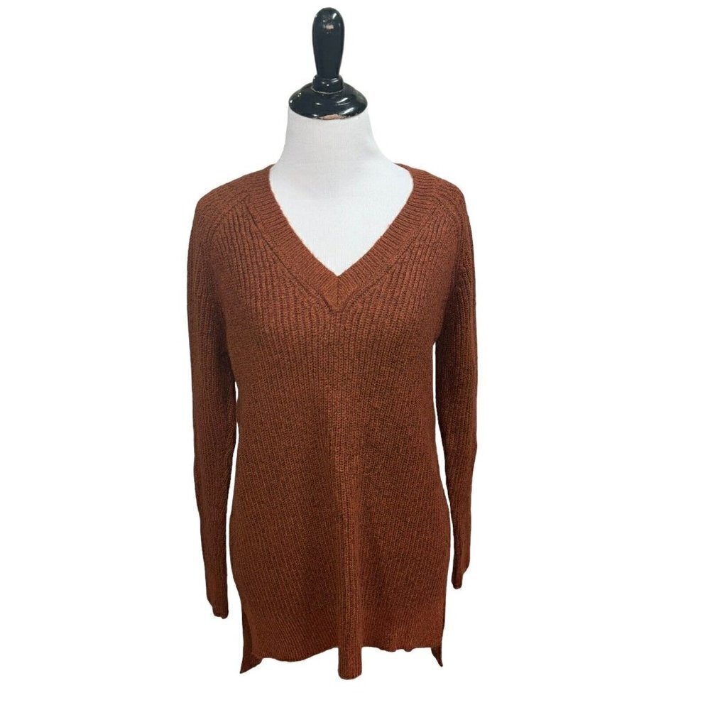 Natural Reflections Women's S Small Knit Sweater Long Sleeve V-Neckline Rust
